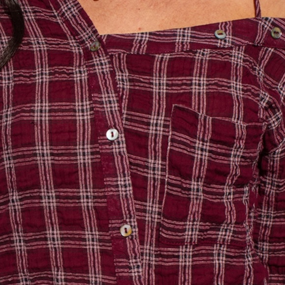 Burgundy Button Up Shirt - Picture 3 of 7